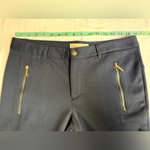 MICHAEL KORS Navy blue skinny with gold zipper accent pants size 10 - Picture 9 of 14